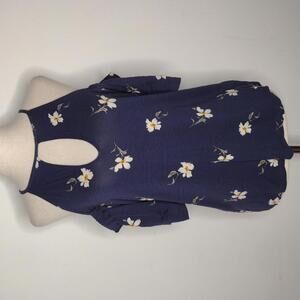 NWT American Eagle Women's Blue Floral Blouse Size Medium